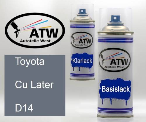 Toyota, Cu Later, D14: 400ml Sprühdose + 400ml Klarlack - Set, von ATW Autoteile West.